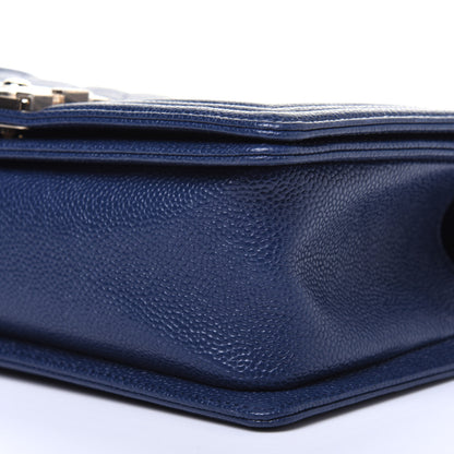 Chanel Caviar Quilted Medium Boy Flap Blue 12 of 14