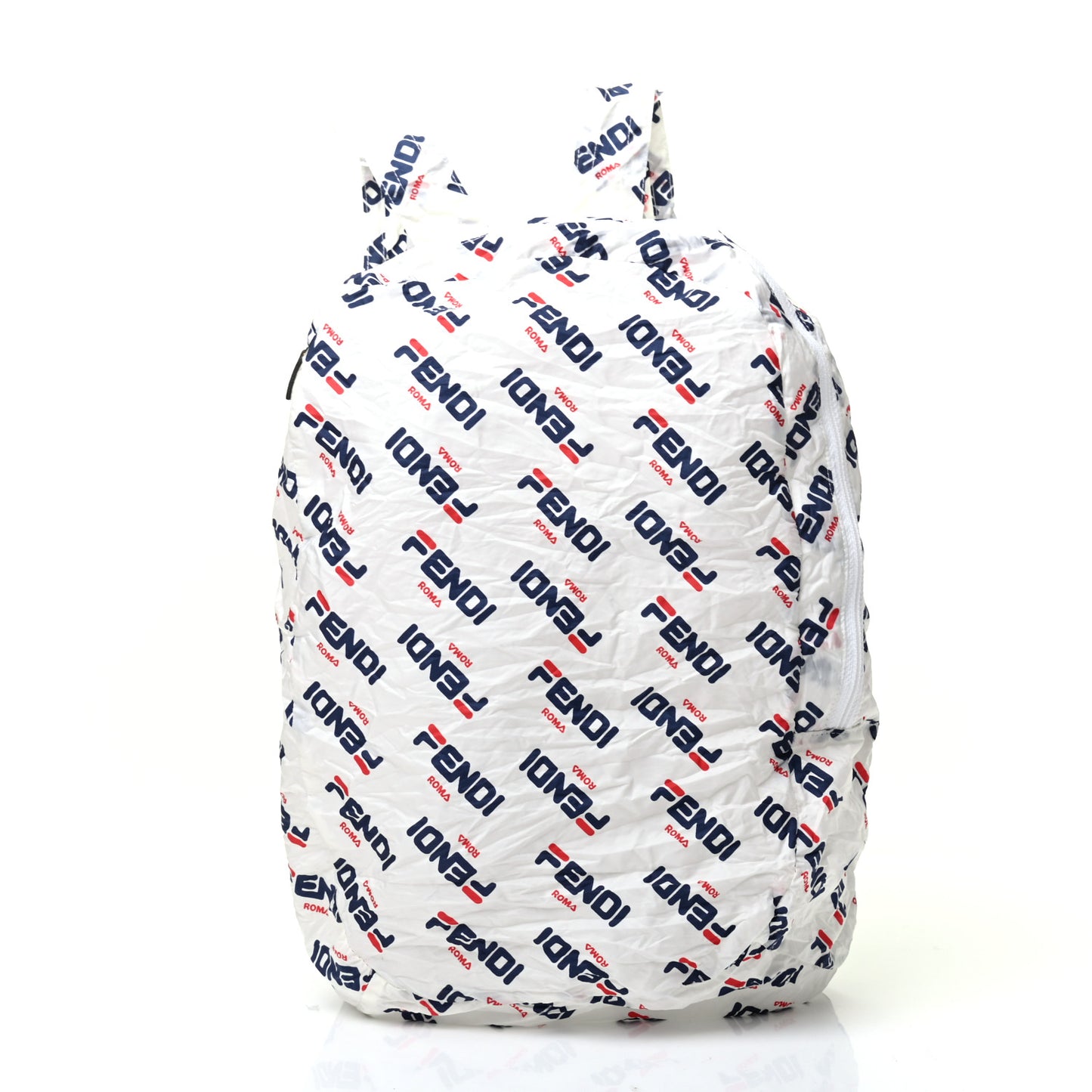 X FILA Calfskin Mania Backpack Help Bag Charm White Blueberry Multicolor