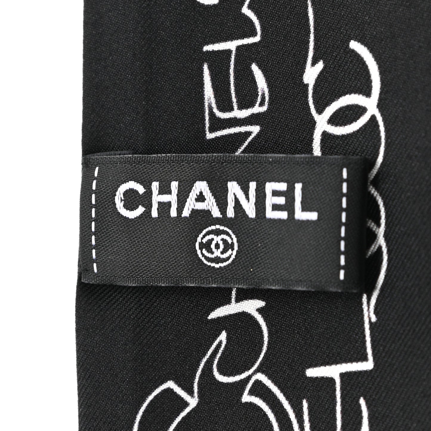 Silk Slim Bandeau Scarf Black