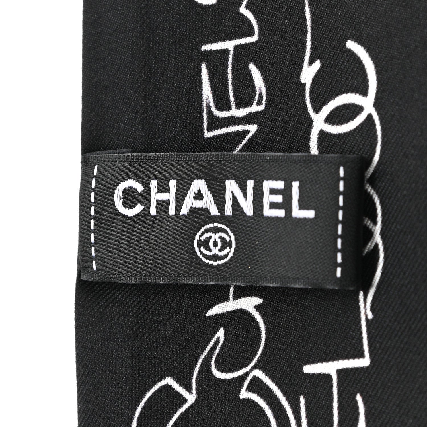 Chanel Silk Slim Bandeau Scarf Black 3 of 5
