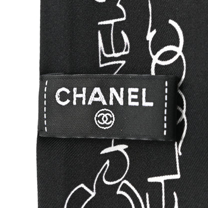 Chanel Silk Slim Bandeau Scarf Black 3 of 5