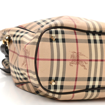 Burberry Haymarket Check Medium Walden Belted Hobo Chocolate 7 of 10