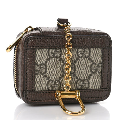 Gucci GG Supreme Monogram Textured Dollar Calfskin Web Ophidia AirPods Pro Case Beige Ebony New Acero 3 of 9
