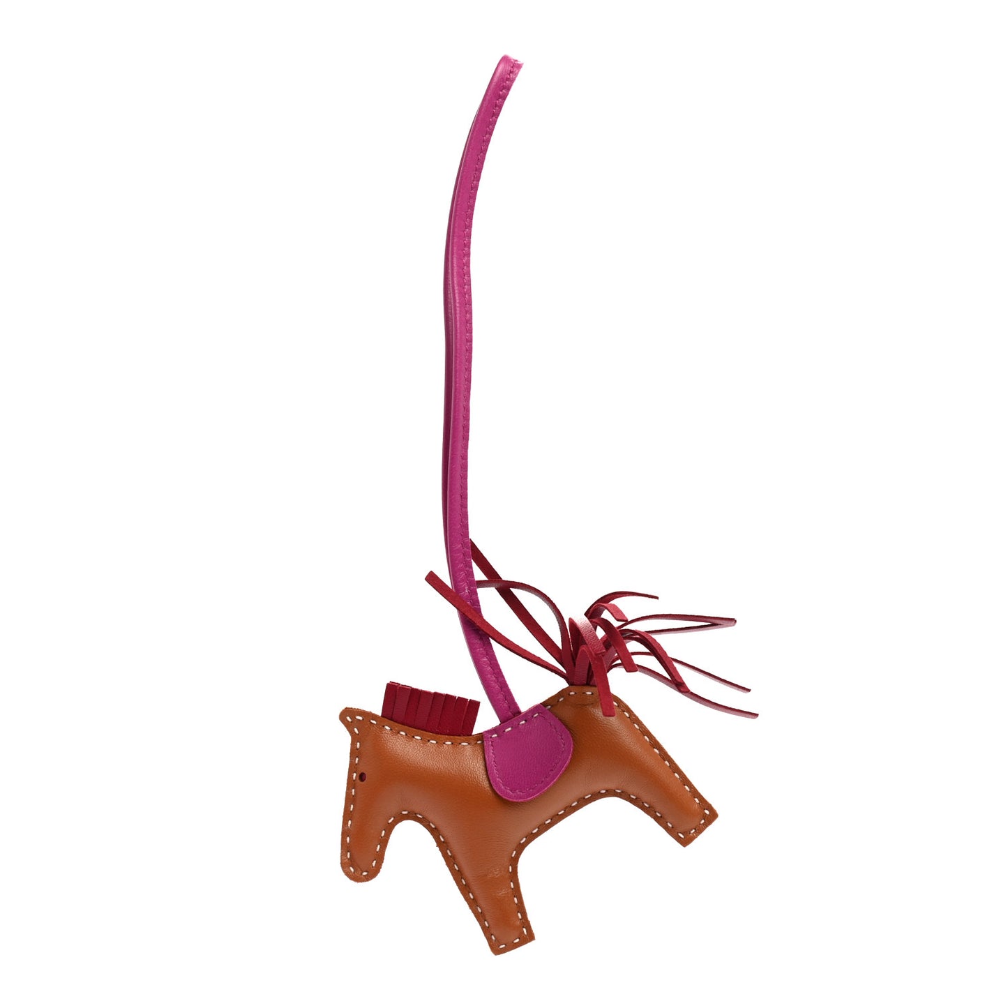 Milo Lambskin Grigri Rodeo Horse Bag Charm PM Gold Rubis Rose Poupre
