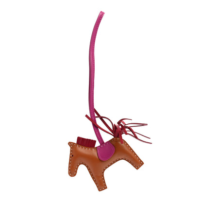 Hermes Milo Lambskin Grigri Rodeo Horse Bag Charm PM Gold Rubis Rose Poupre 1 of 5
