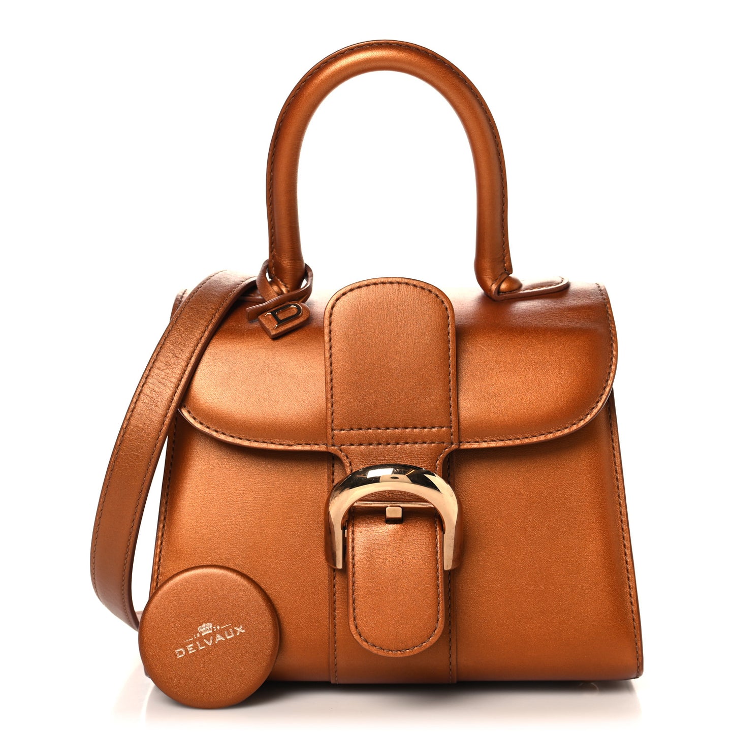 Box Calfskin Mini Brillant Satchel Bronze