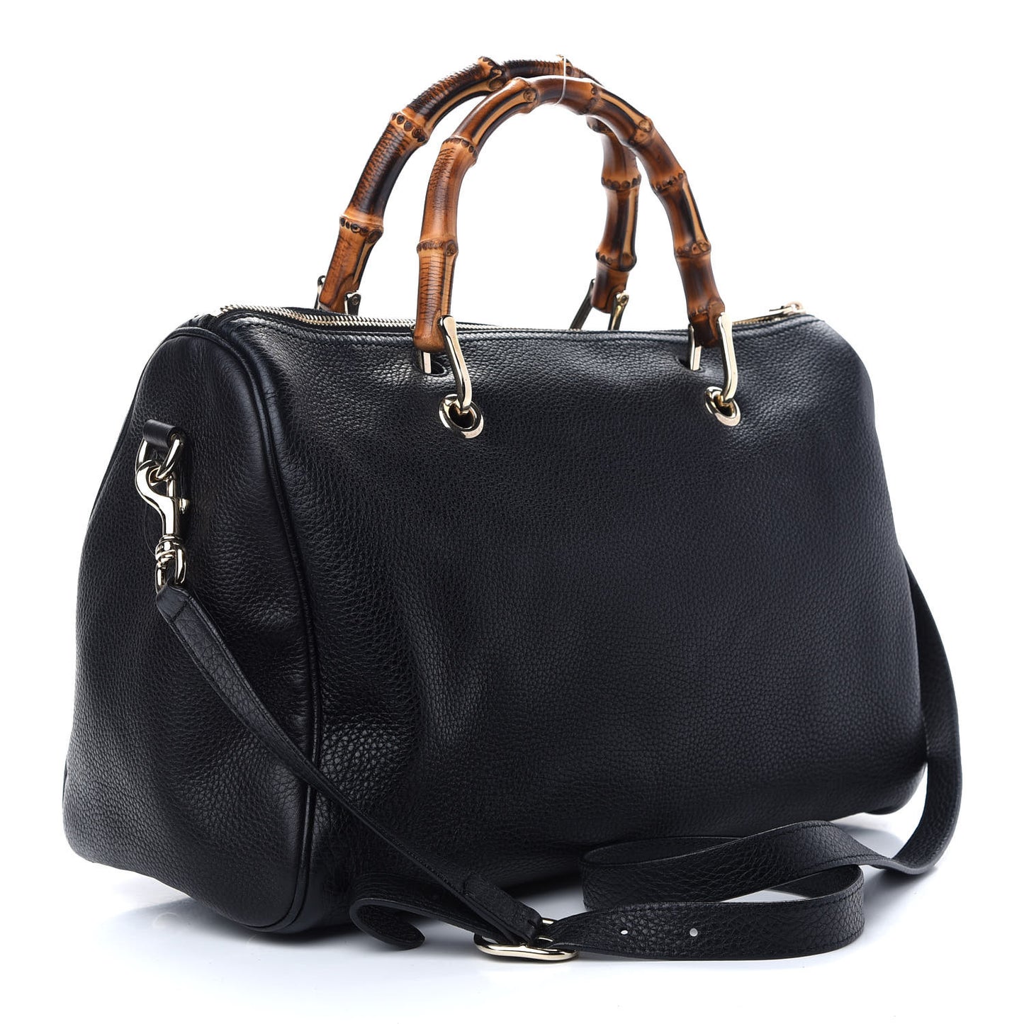 Calfskin Bamboo Medium Shopper Boston Black