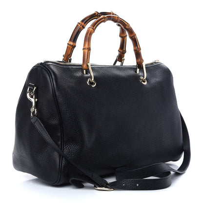 Gucci Calfskin Bamboo Medium Shopper Boston Black 3 of 11