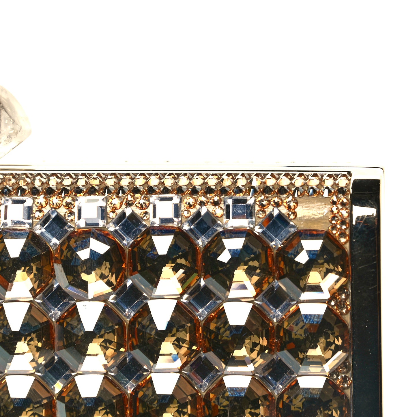 Crystal Minaudiere Clutch Gold