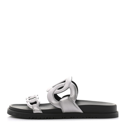 Hermes Nappa Extra Sandals 39.5 Gris Argent 1 of 11