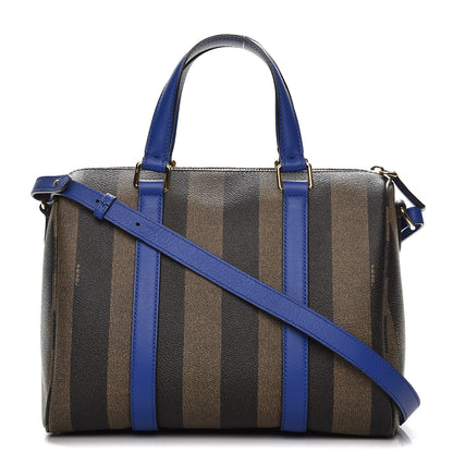 Fendi Pequin Spalmati Vitello Flamingo Small Boston Tobacco Blue Neon 1 of 8