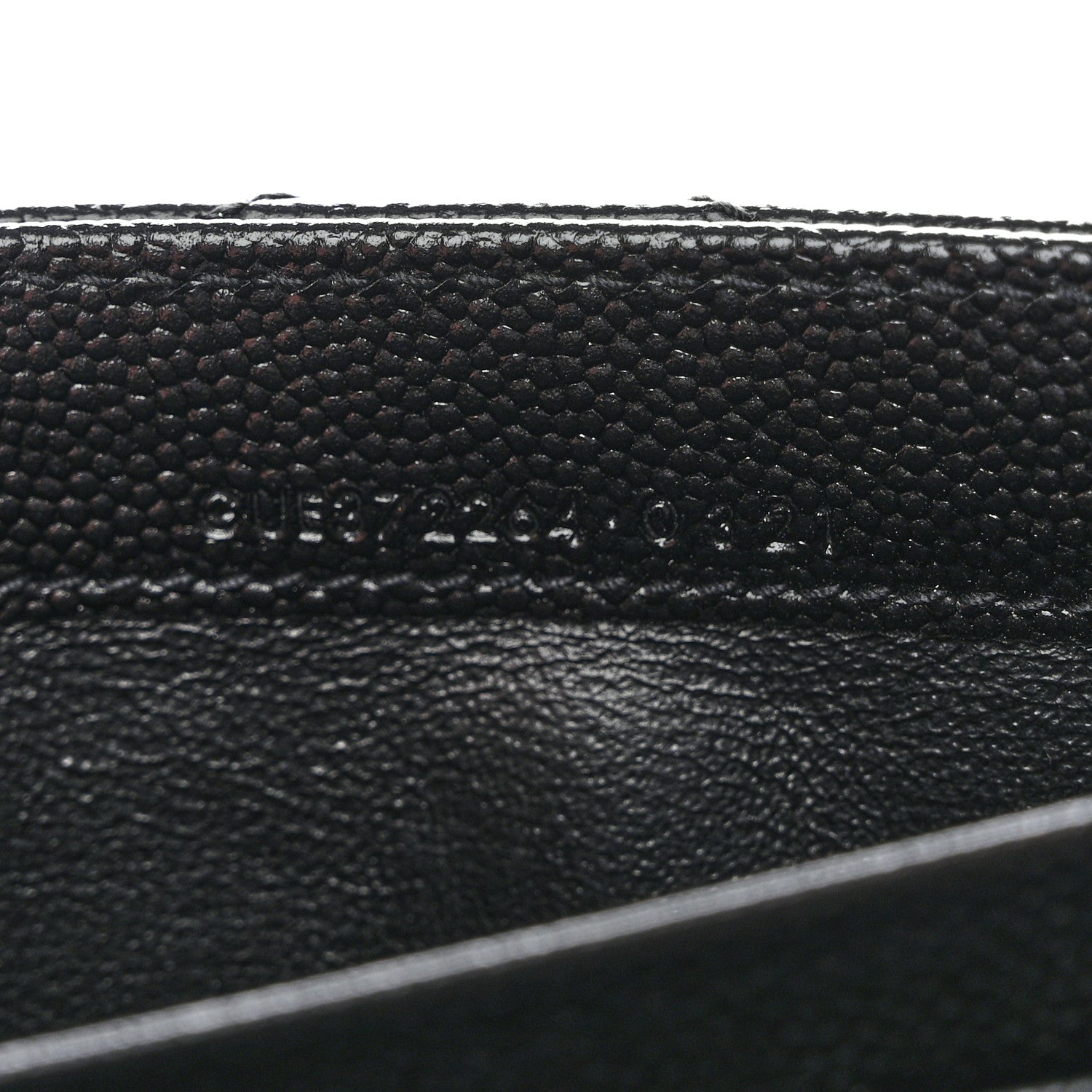 Saint Laurent Grain De Poudre Matelasse Chevron Monogram Flap Wallet Black 7 of 8