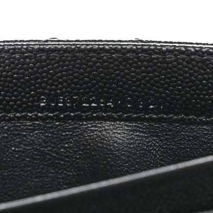 Saint Laurent Grain De Poudre Matelasse Chevron Monogram Flap Wallet Black 7 of 8