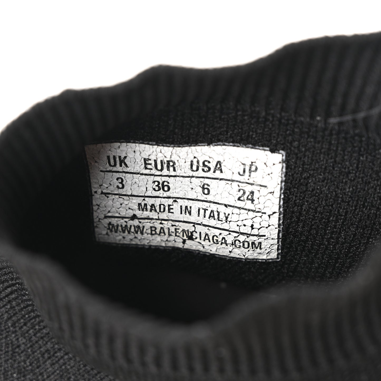 Neoprene Knit Womens Speed Sneakers 36 Black White