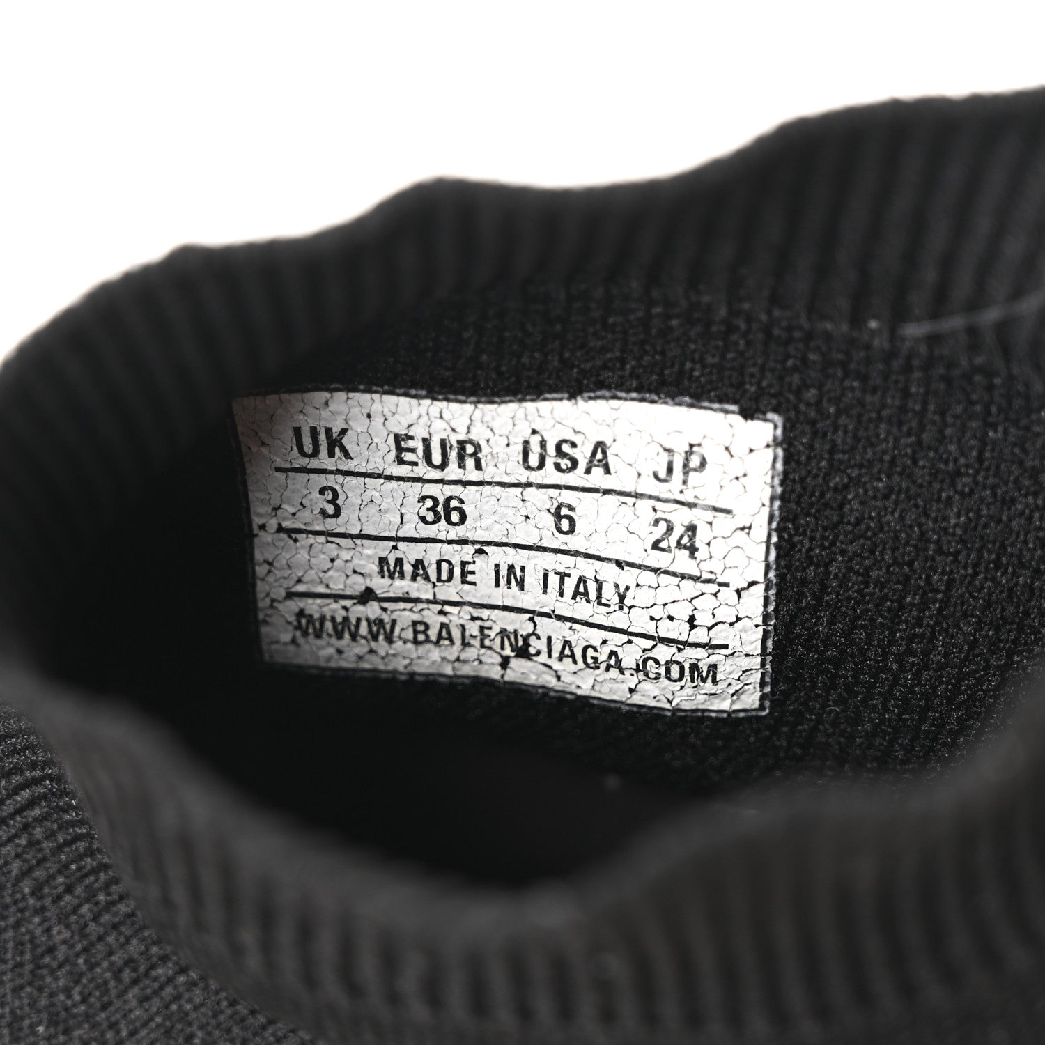 Balenciaga Neoprene Knit Womens Speed Sneakers 36 Black White 8 of 9