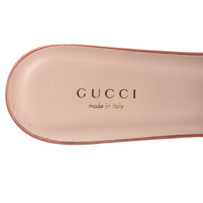 Gucci Tulle Ruffle Low Heel Slide Sandals 37 Peach White 7 of 10