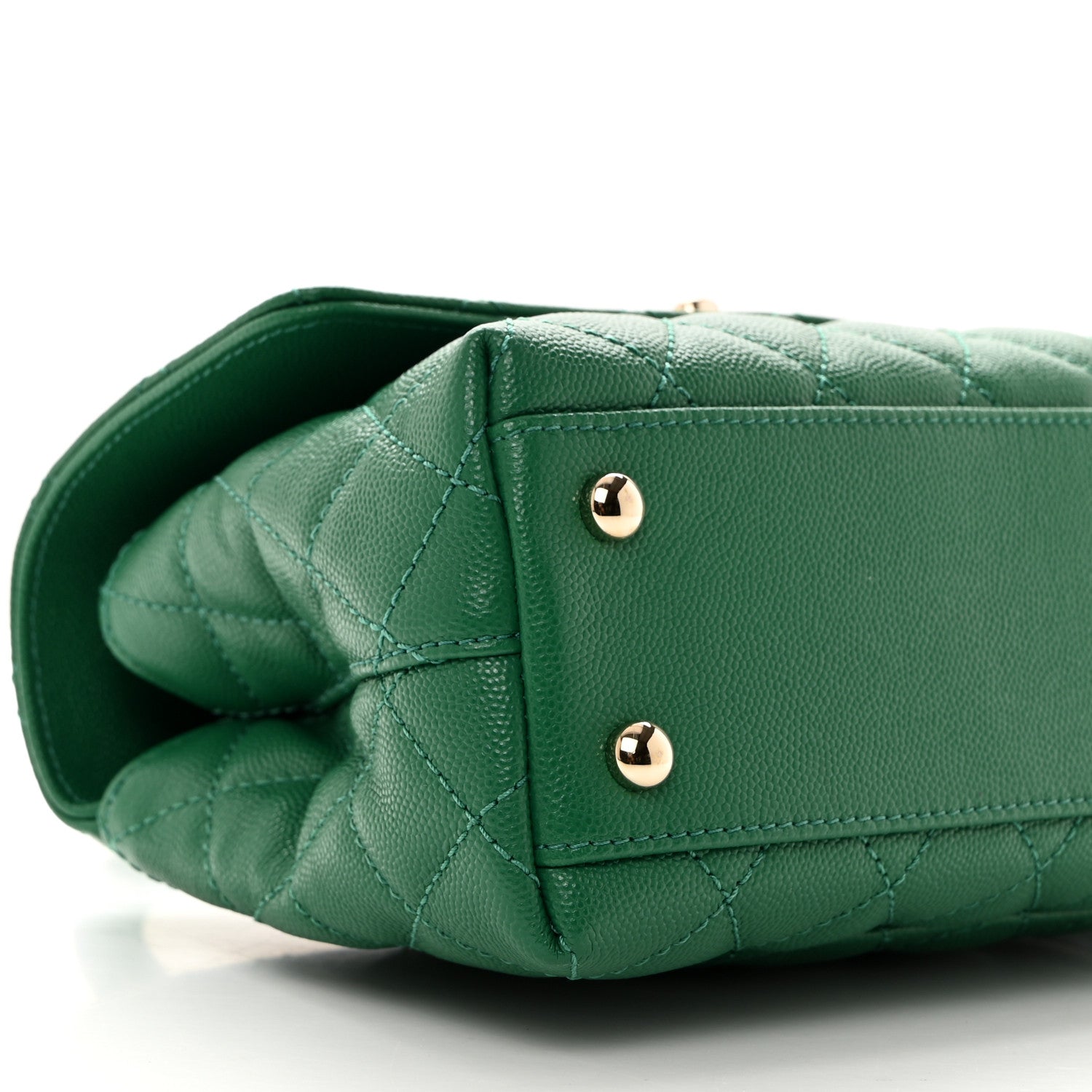 Chanel Caviar Quilted Mini Coco Handle Flap Green 9 of 10