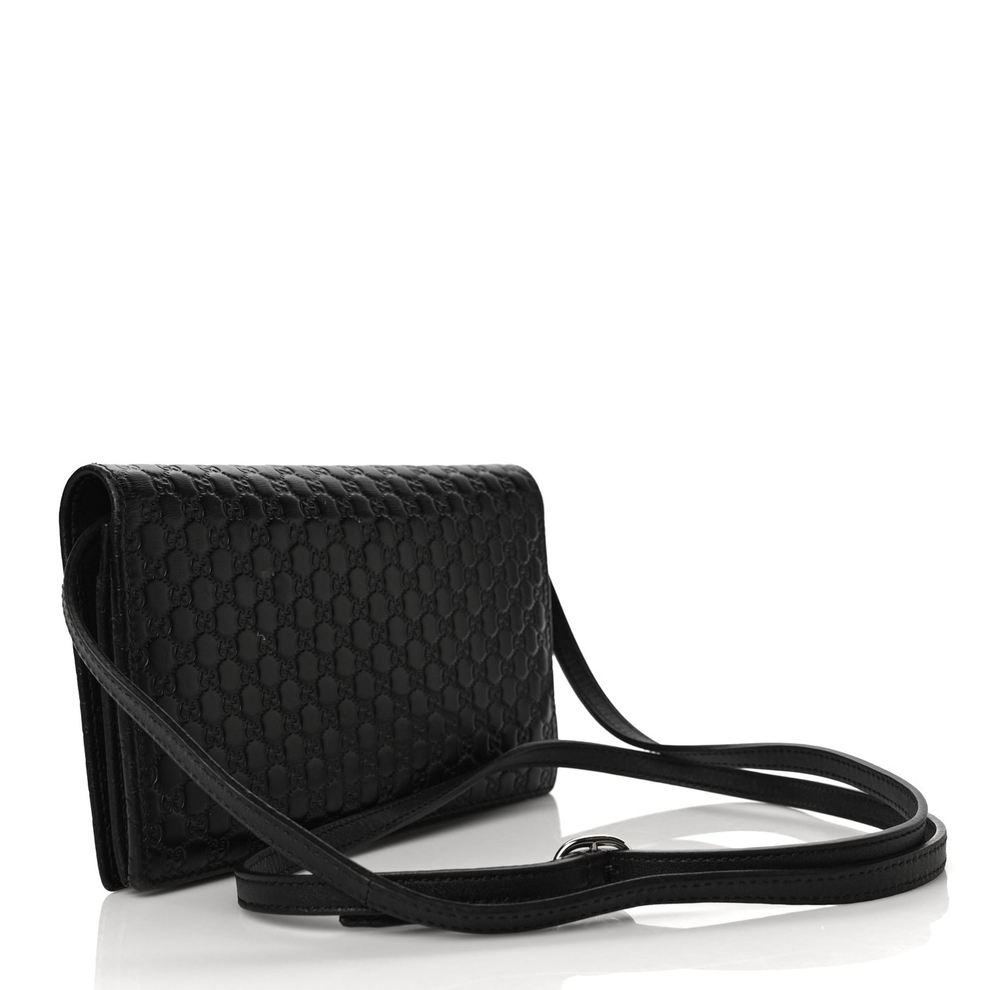 Microguccissima Crossbody Wallet Black