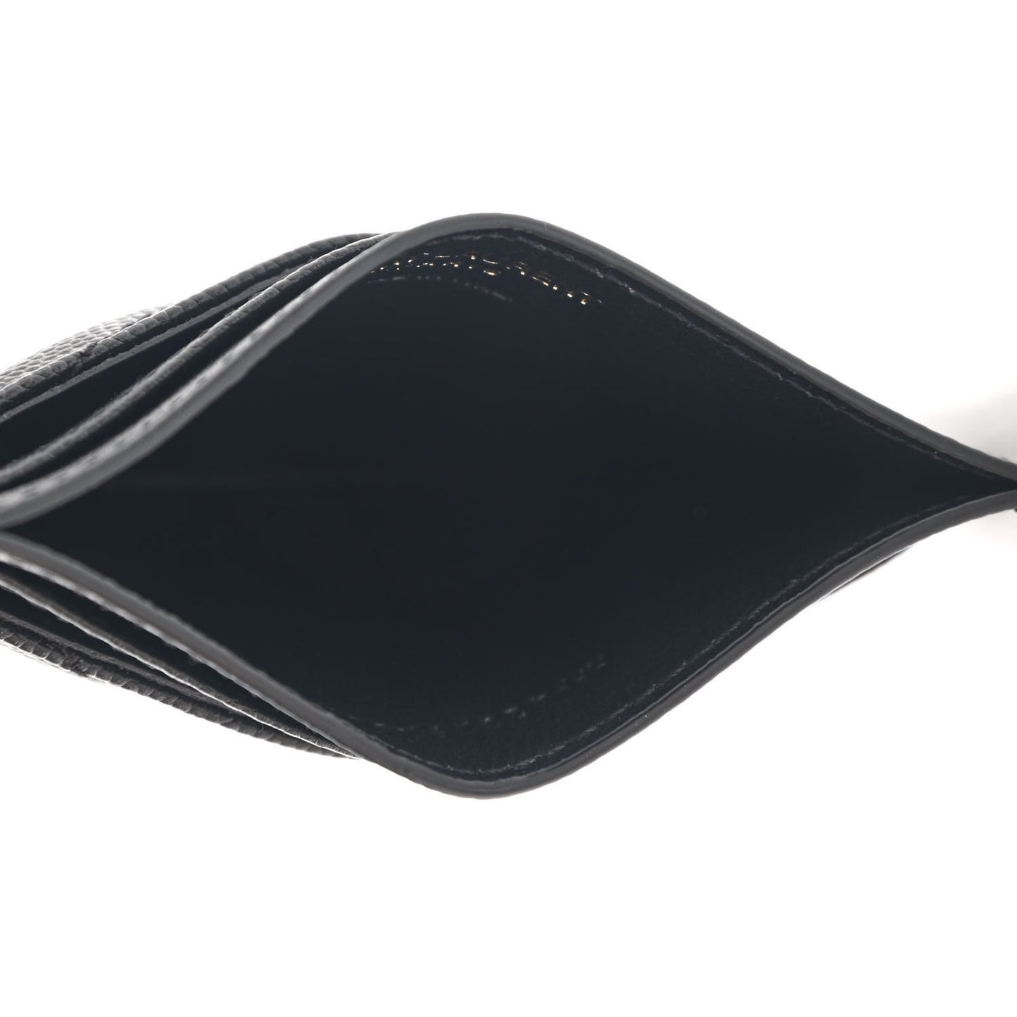 Grain De Poudre Matelasse Chevron Monogram Credit Card Case Black