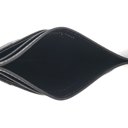 Saint Laurent Grain De Poudre Matelasse Chevron Monogram Credit Card Case Black 5 of 8