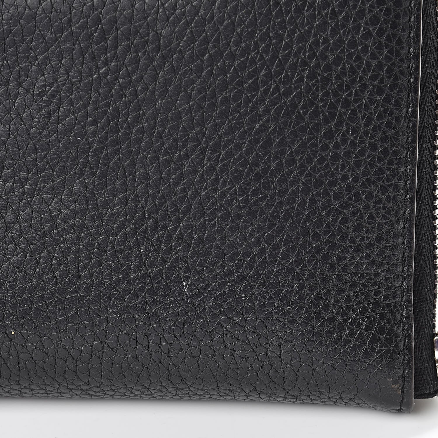 Celine Drummed Calfskin Zip Around Multifunction Wallet Black Citron 15 of 15