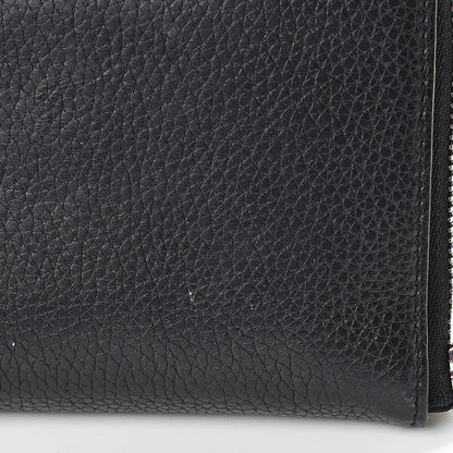 Celine Drummed Calfskin Zip Around Multifunction Wallet Black Citron 15 of 15