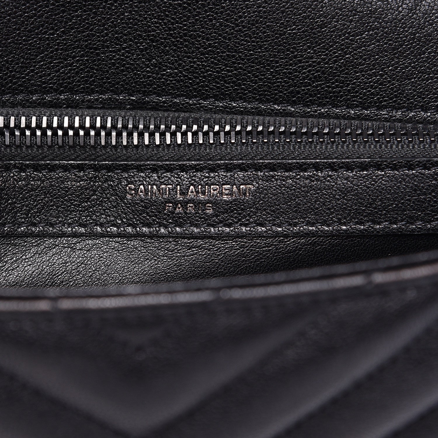 Saint Laurent Sheepskin Matelasse Chevron Monogram Medium College Bag Black 7 of 16