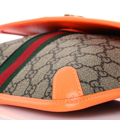 Gucci GG Supreme Monogram Web Small Ophidia Belt Bag Beige Ebony Orange 10 of 10