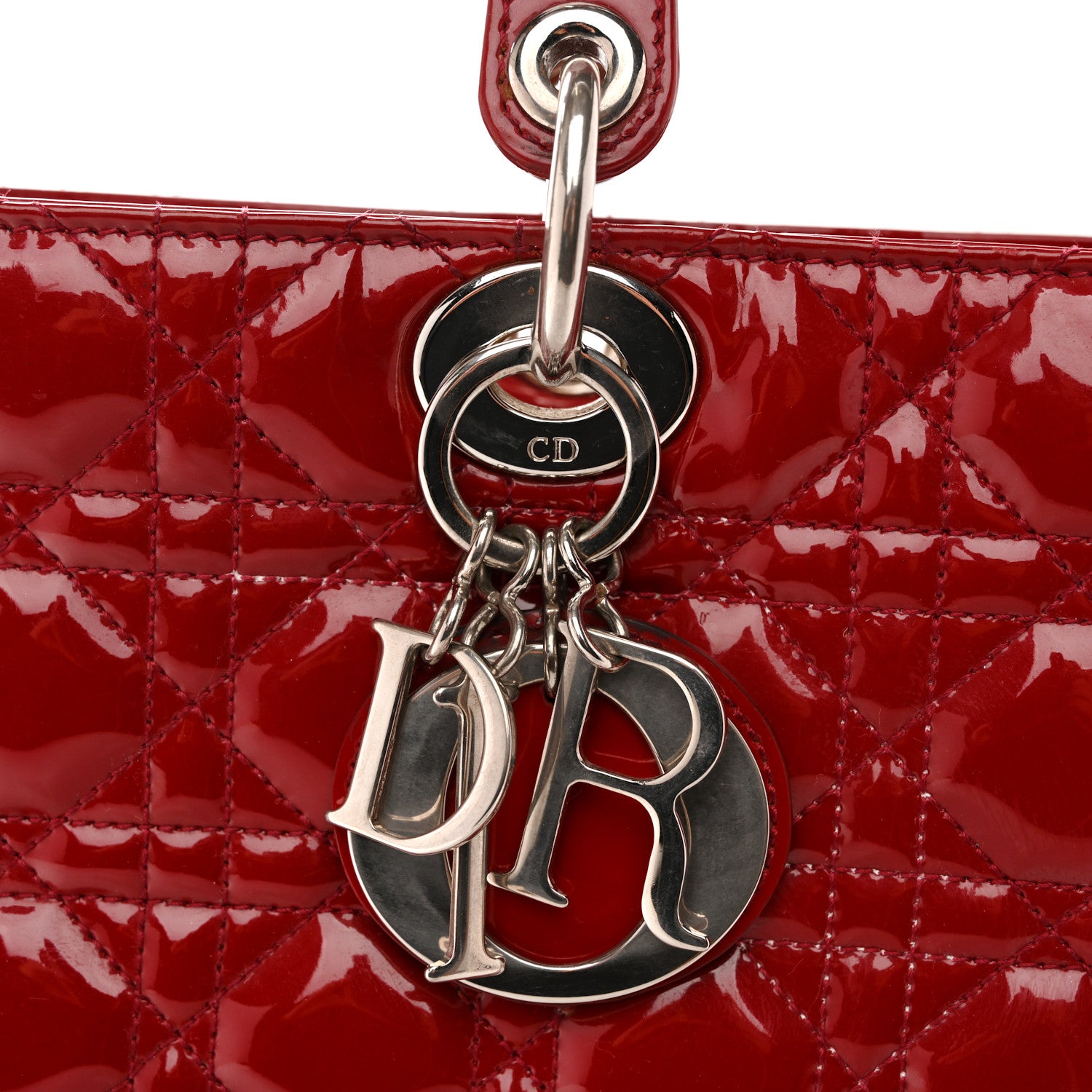 Christian Dior Patent Cannage Large Lady Dior Red 11 of 15