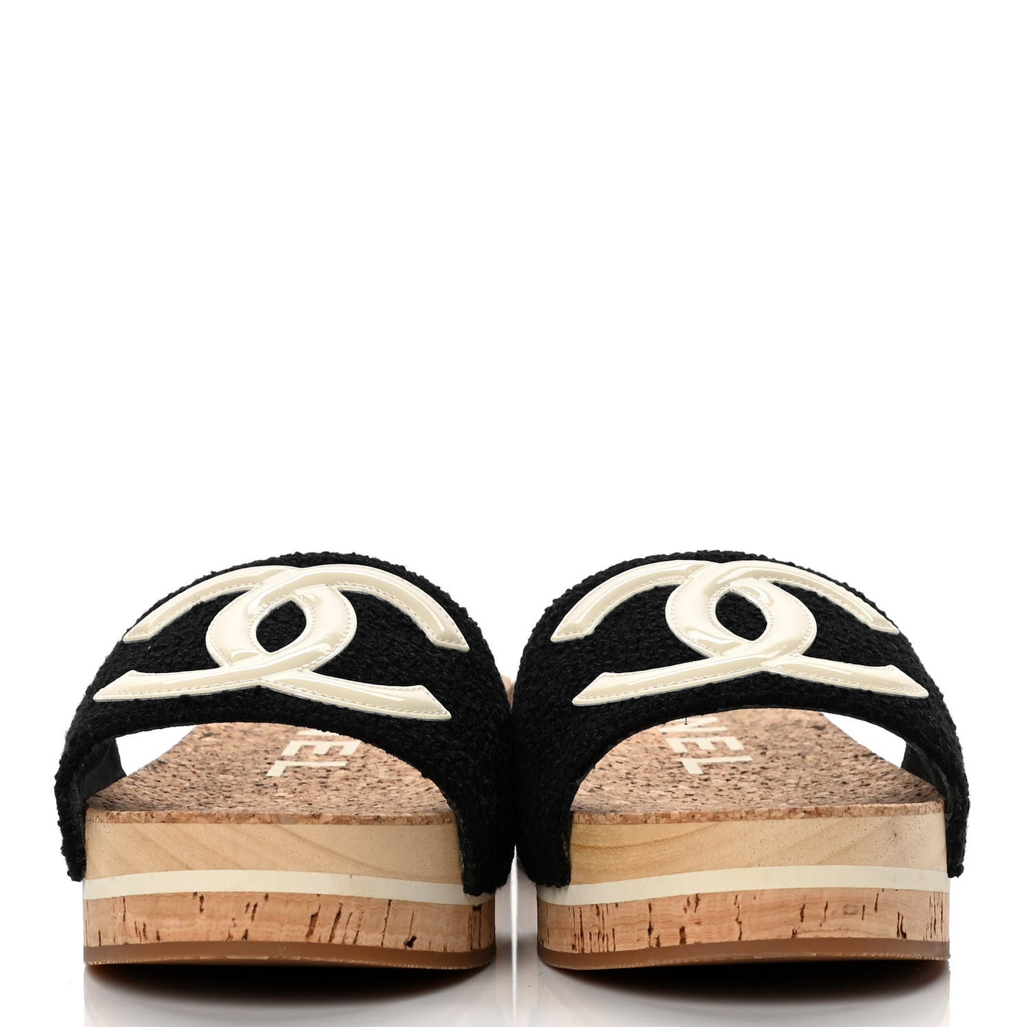 Tweed Cork CC Mule Sandal 36 Black