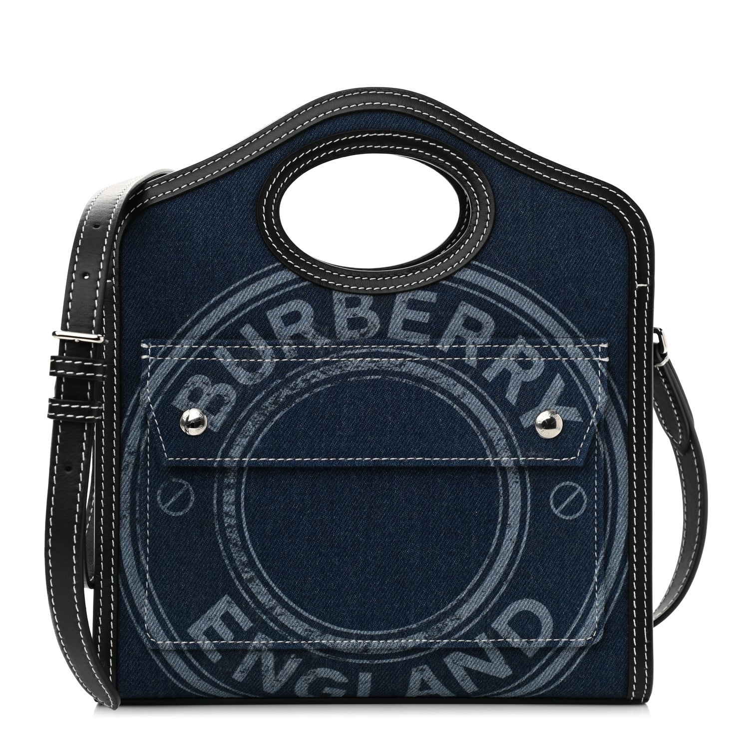 Burberry Denim Smooth Calfskin Mini Pocket Bag Blue 1 of 10