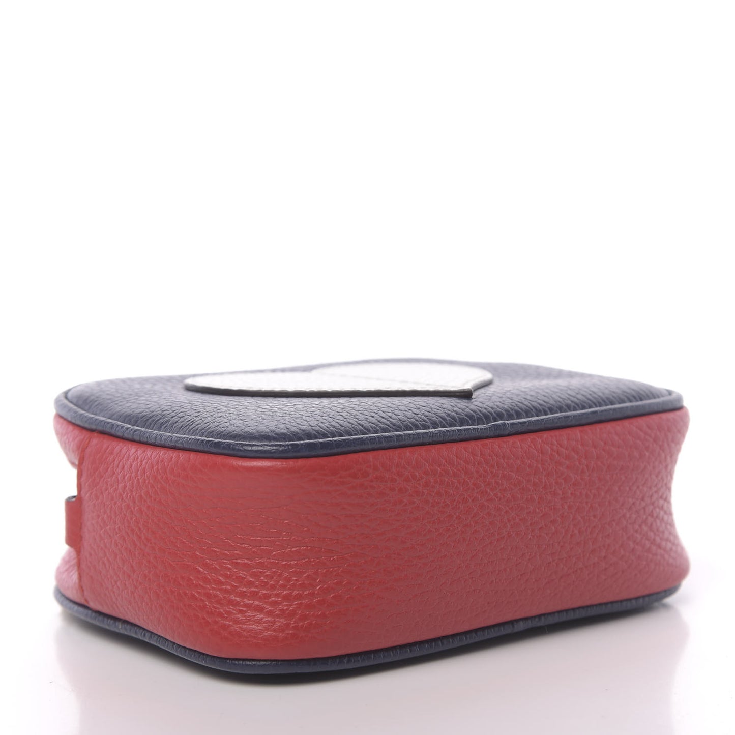 Calfskin Heart Camera Bag Blue Hibiscus Red White