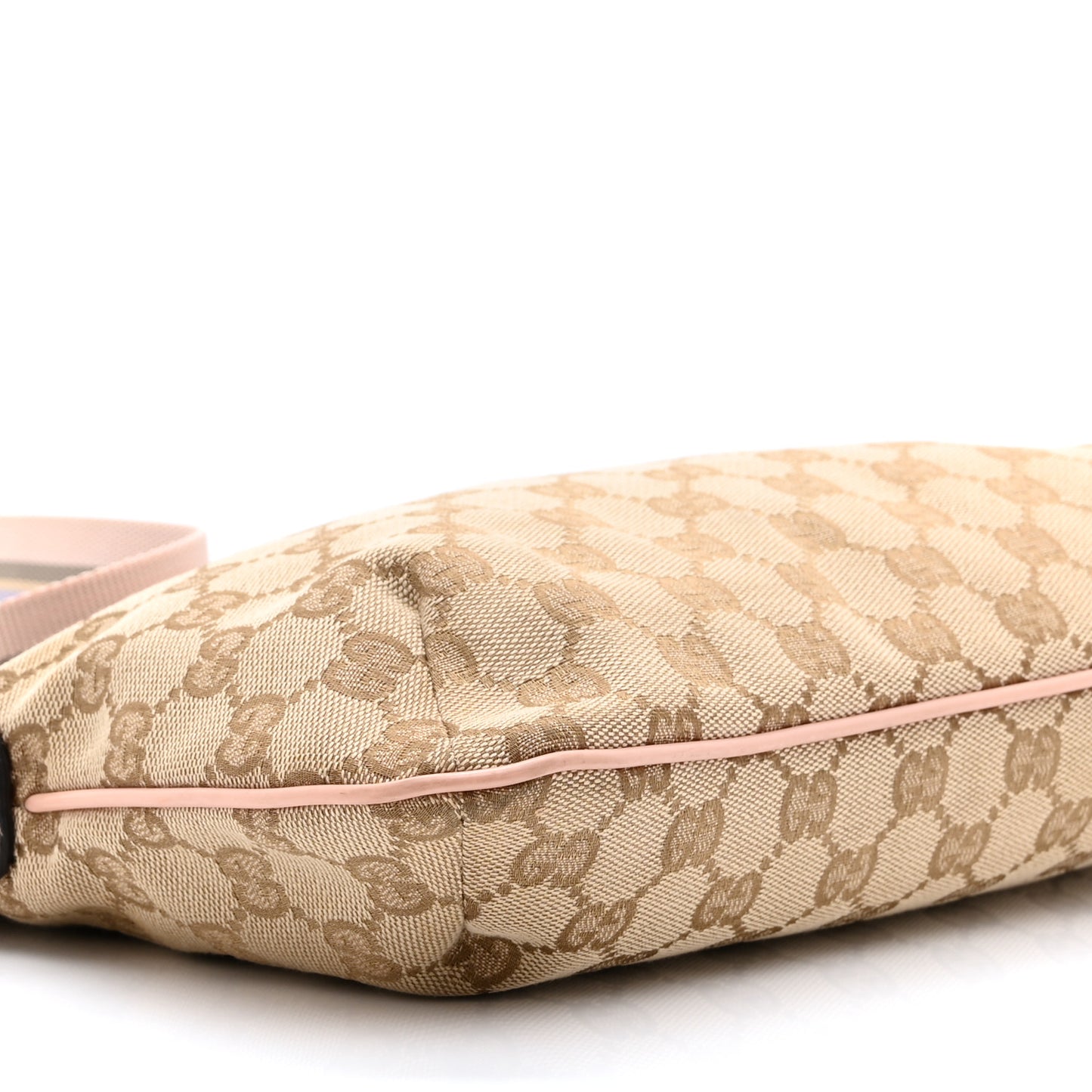 Monogram Web Small Flat Messenger Crossbody Pink Blue