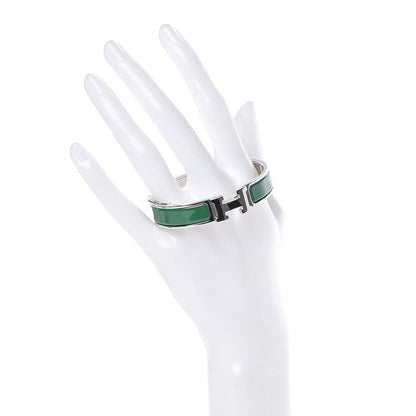 Hermes Enamel Narrow Clic Clac H Bracelet PM Vert Sapin 2 of 5