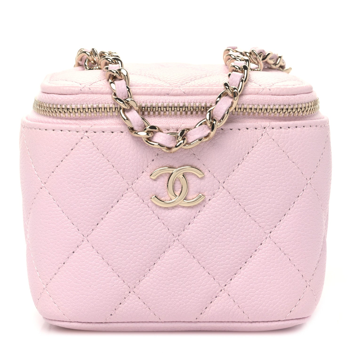 Chanel Caviar Quilted Mini Vanity Case With Chain Light Pink 1 of 10