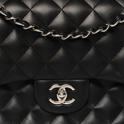 Chanel Lambskin Quilted Jumbo Double Flap Black 8 of 13