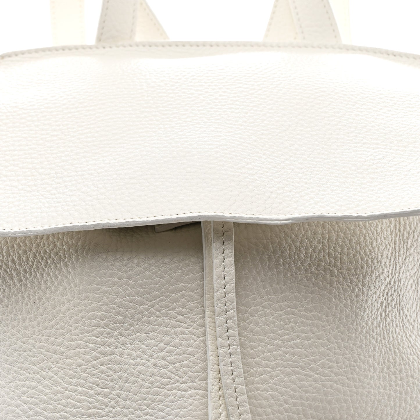 Tumbled Calfskin Backpack Bag White