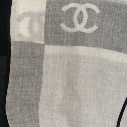 Chanel Cashmere CC Rue Cambon Fringe Scarf Black 3 of 4