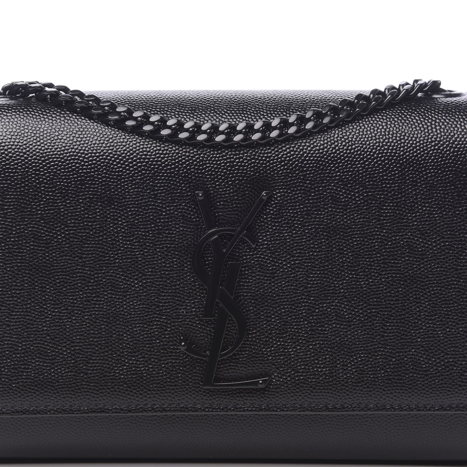 Saint Laurent Grain De Poudre Small Monogram Kate Satchel Black 9 of 10