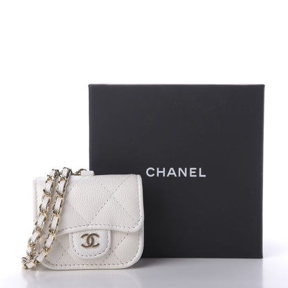 Chanel Caviar Quilted Airpods Pro Case White 9 of 9