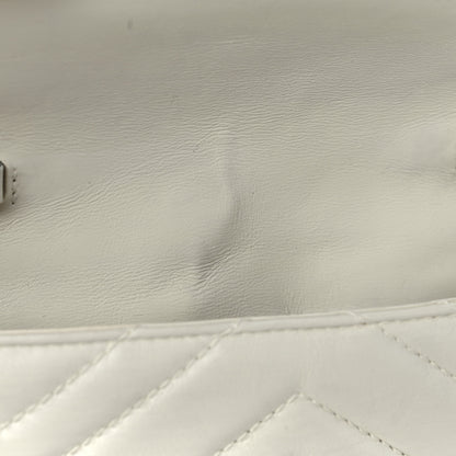 Gucci Calfskin Matelasse Super Mini GG Marmont Shoulder Bag White 11 of 12
