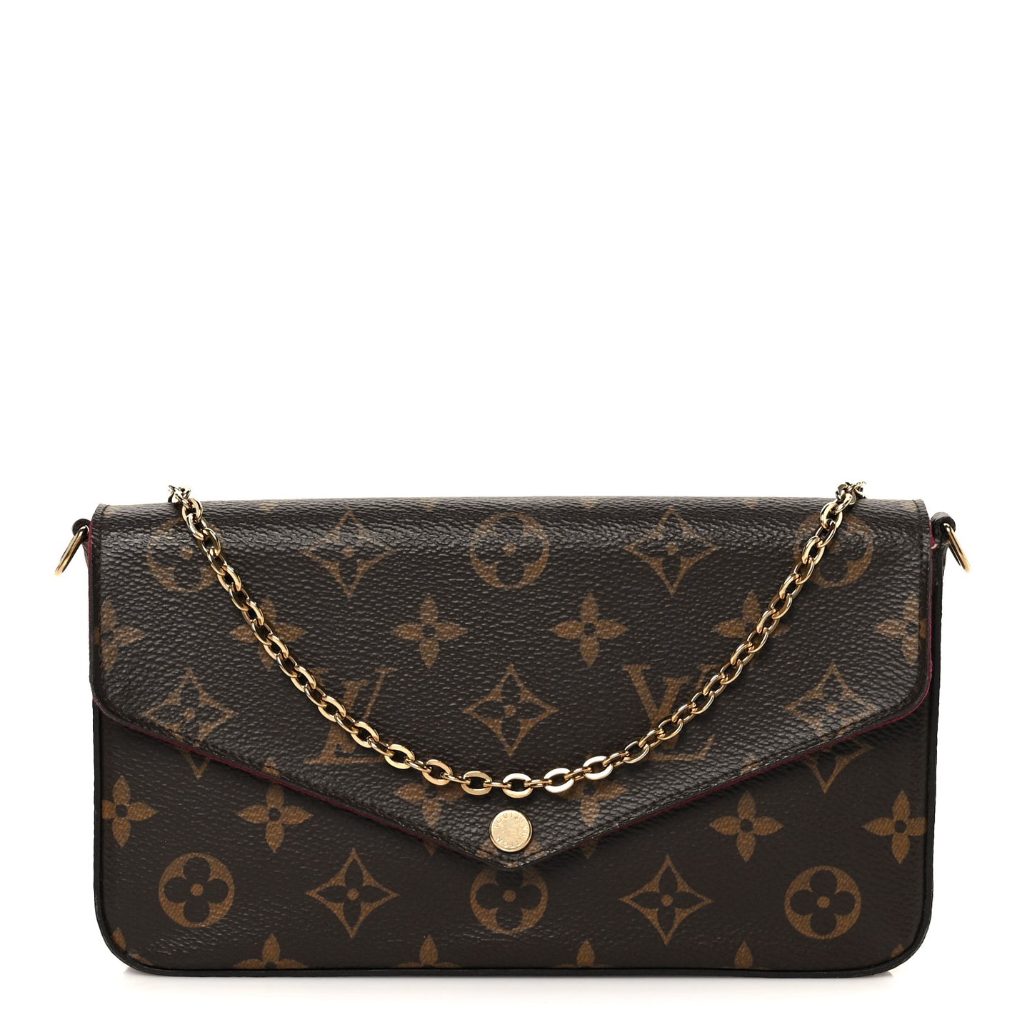 Monogram Pochette Felicie Chain Wallet Fuchsia
