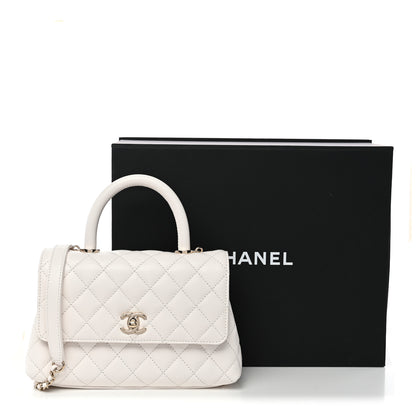 Chanel Caviar Quilted Mini Coco Handle Flap White 12 of 12