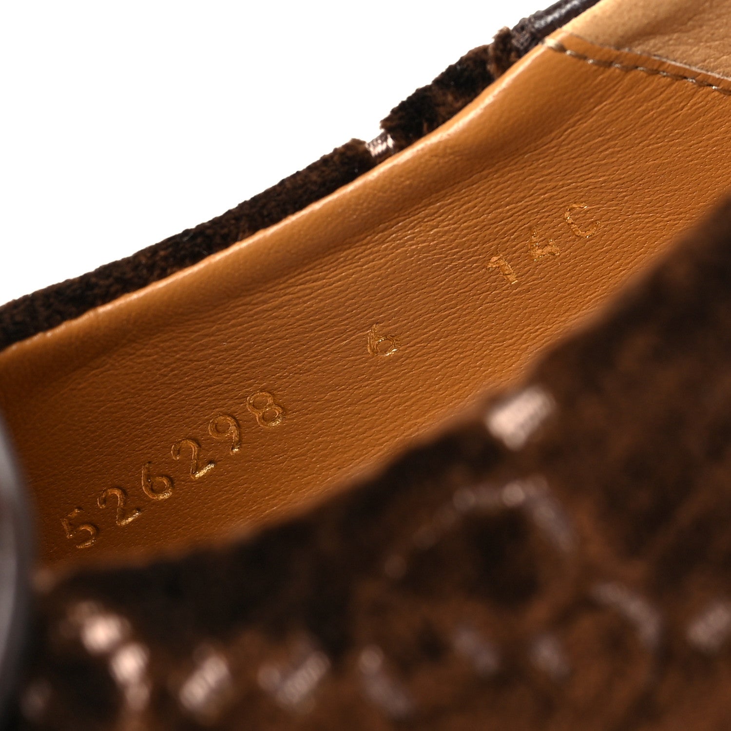 Gucci Velvet GG Monogram Goatskin Mens Horsebit Loafers 6 Brown Vintage Cocoa 7 of 9