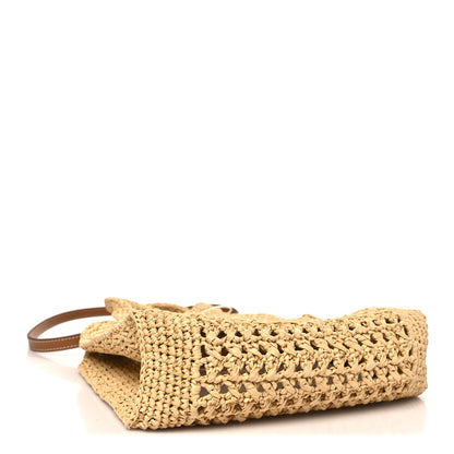 Miu Miu Raffia Crochet Woven Tote Bag Beige 4 of 10
