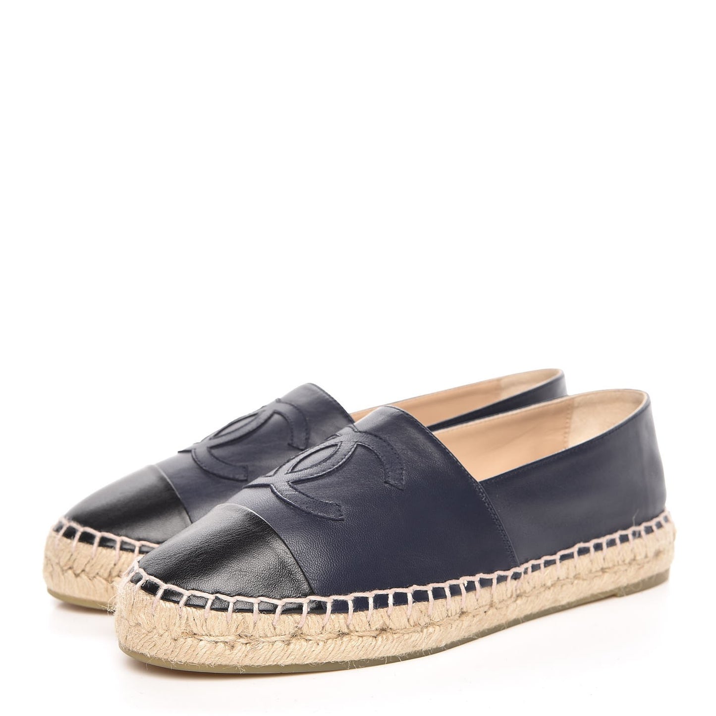 Lambskin CC Espadrilles 37 Navy Black