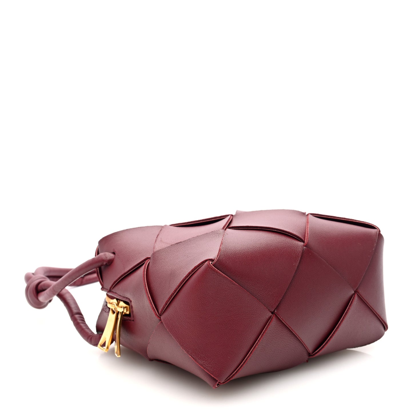 Lambskin Maxi Intrecciato Mini Cassette Camera Bag Bordeaux