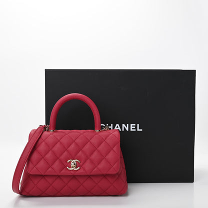 Chanel Caviar Quilted Mini Coco Handle Flap Fuchsia 10 of 10