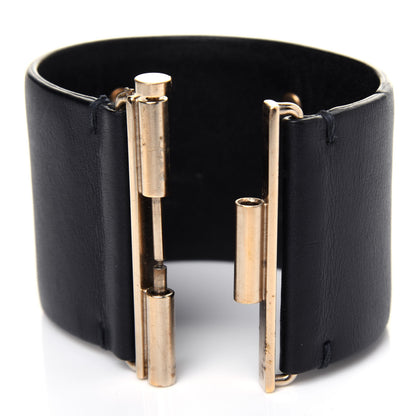 Chanel Calfskin CC Wide Cuff S Black Gold 5 of 6