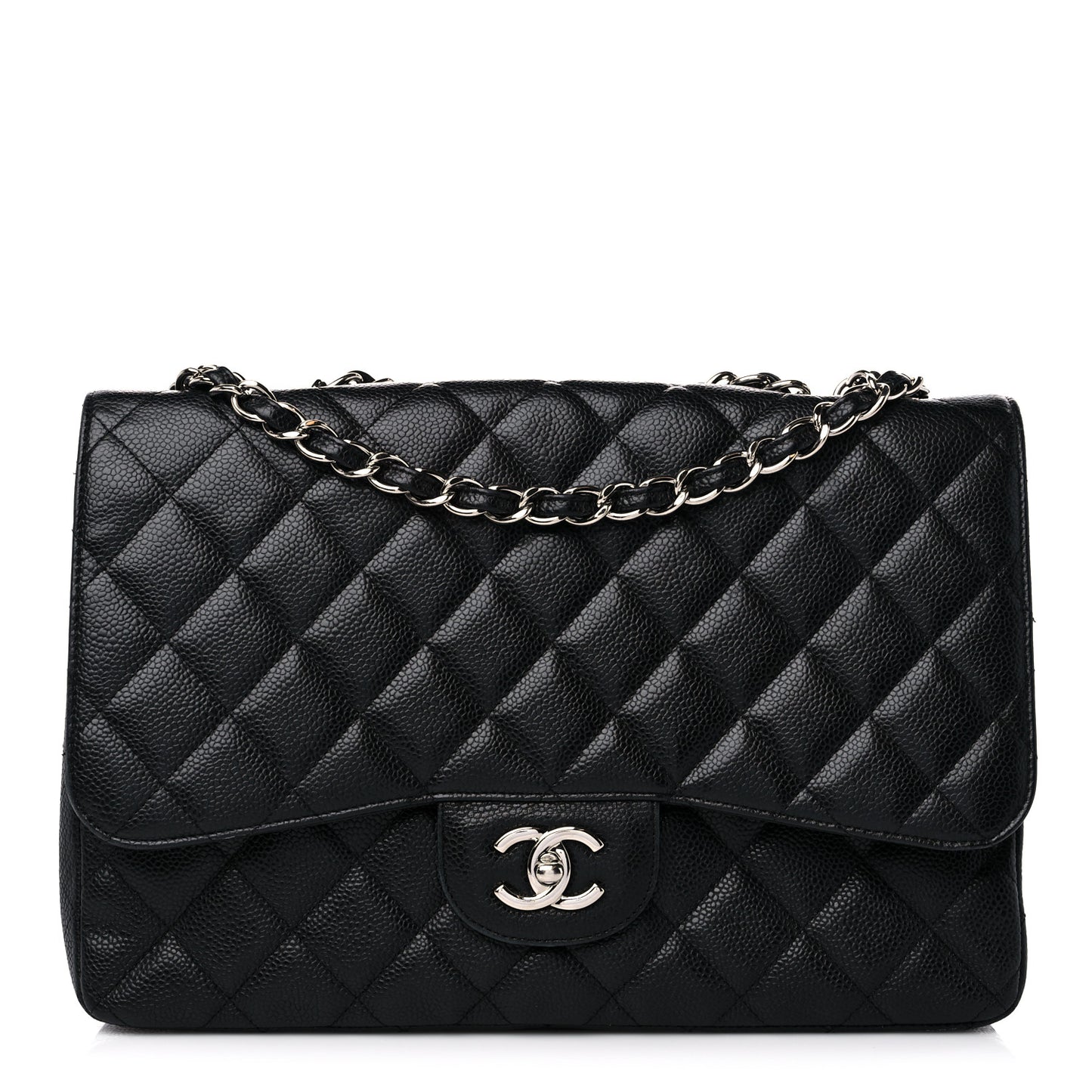 Caviar Quilted Jumbo Single Flap Black